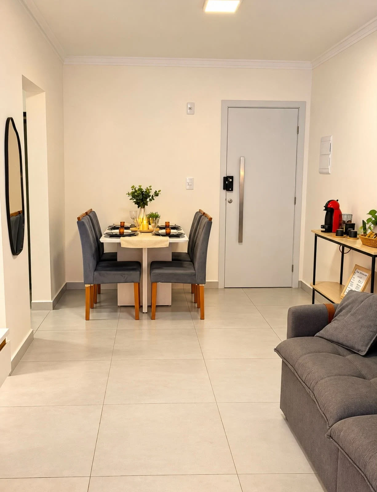 Table for four, beachfront apartment in Praia Grande